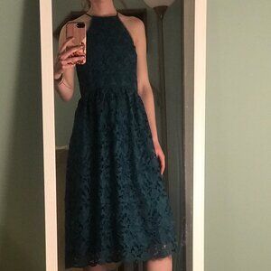 Loft Teal Midi Dress
